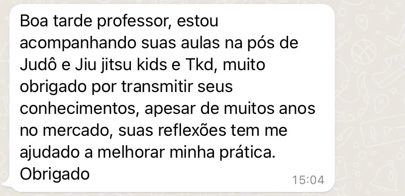 Mensagem de professor de pós-graduação